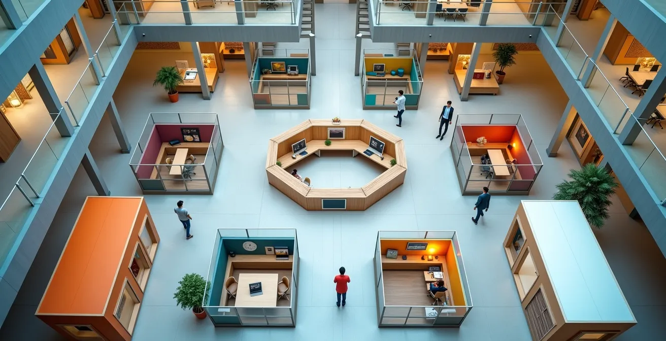 Visual representation of the barbell strategy in organizational structure showing stable core and experimental edges