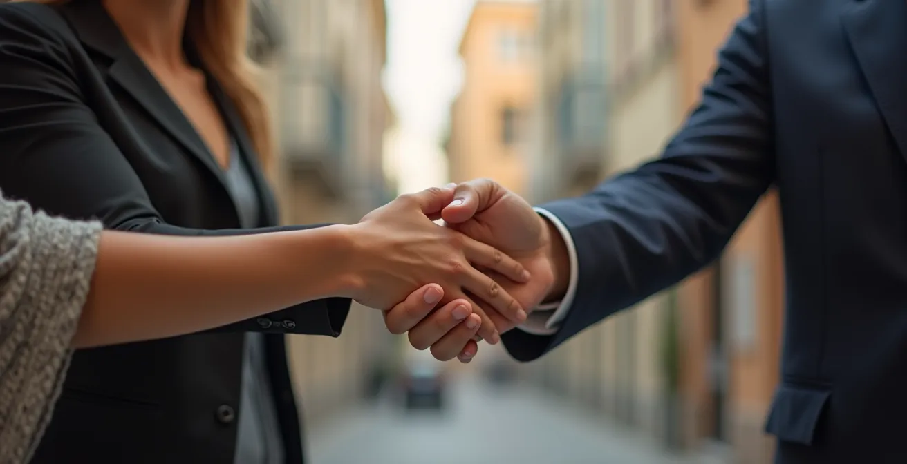 People from different backgrounds connecting across a metaphorical bridge
