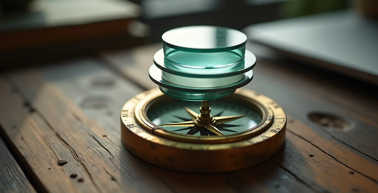 Visual metaphor of strategic decision-making through interconnected pathways and filters