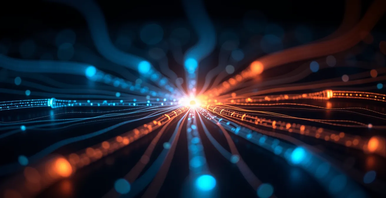 Abstract visualization of network connections and emotional patterns, symbolizing digital sentiment mapping.