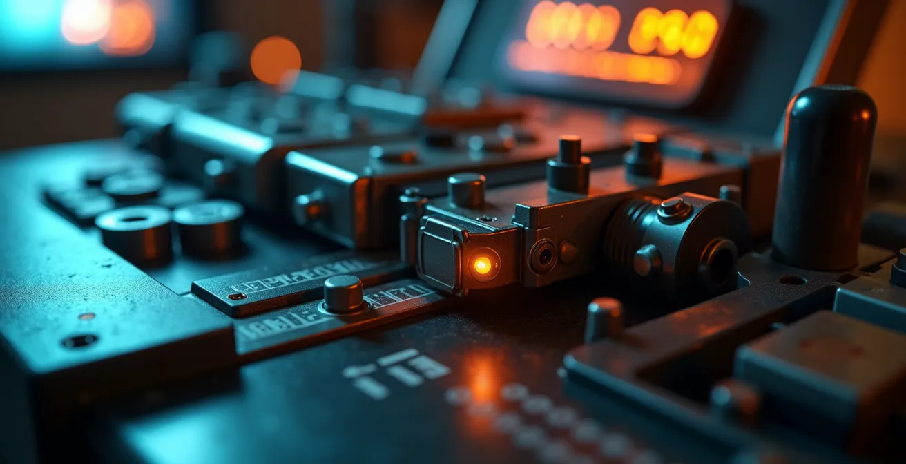 Macro shot of film editing equipment representing documentary production