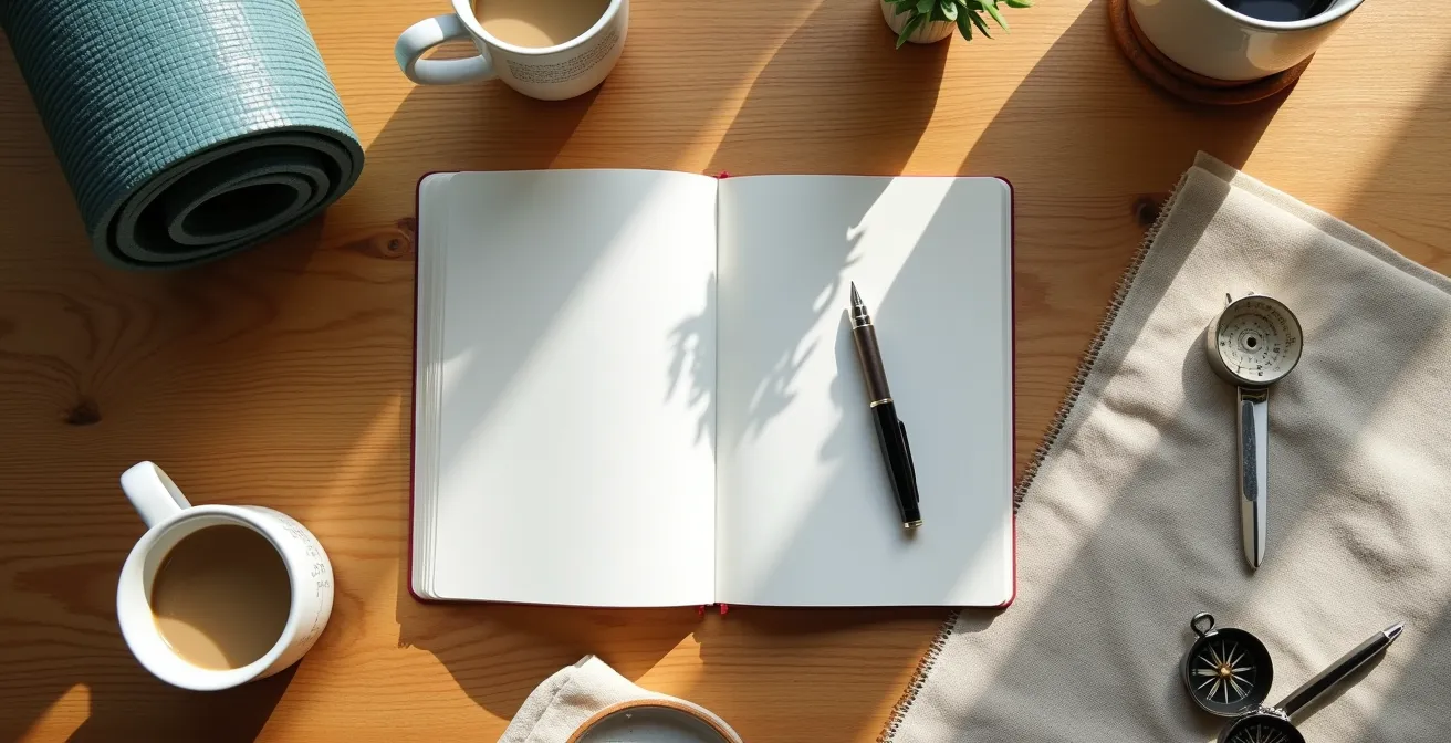 Visual representation of diversified mental health practices throughout the day