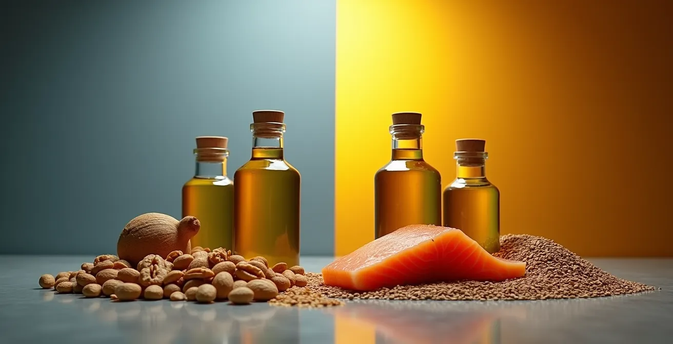 Visual comparison of inflammatory vs anti-inflammatory food sources