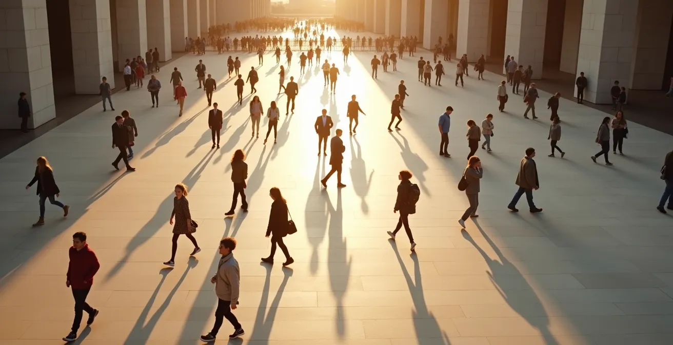 Gradual emergence of collective voices from silence to expression