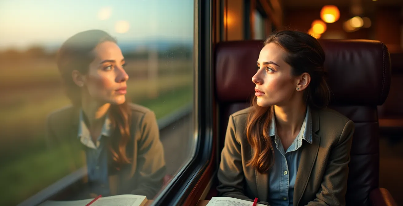 Abstract representation of energy and fulfillment levels changing over the course of a journey