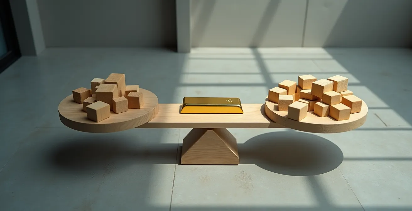 Visual metaphor showing voting weight disparity in international organizations